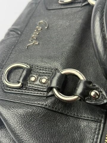 Coach Black Pebbled Leather Pleated Satchel Handbag — thumbnail 6